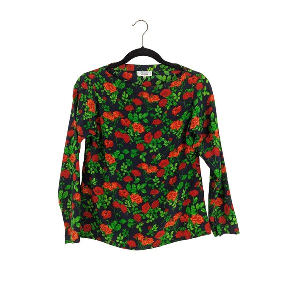 Yves Saint Laurent Tops - YSL Yves Saint Laurent Vintage 1990s Womens Floral Blouse Size FR 40 / US 10 / S